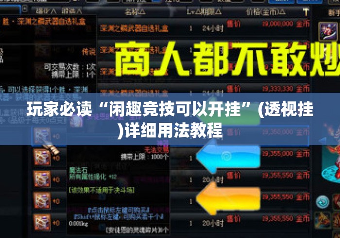 玩家必读“闲趣竞技可以开挂”(透视挂)详细用法教程