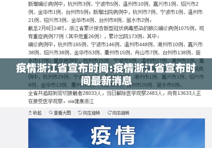 疫情浙江省宣布时间:疫情浙江省宣布时间最新消息