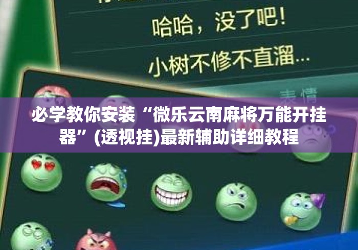 必学教你安装“微乐云南麻将万能开挂器	”(透视挂)最新辅助详细教程