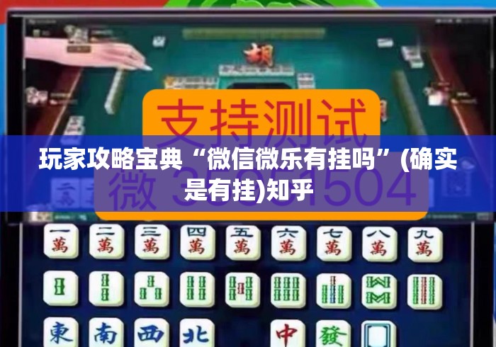 玩家攻略宝典“微信微乐有挂吗	”(确实是有挂)知乎