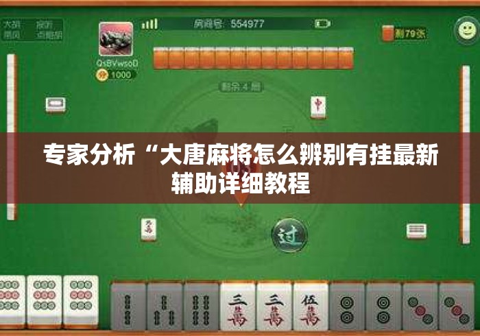 专家分析“大唐麻将怎么辨别有挂最新辅助详细教程 专家分析“大唐麻将怎么辨别有挂最新辅助详细教程