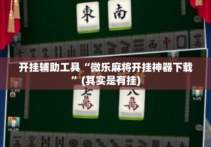 开挂辅助工具“微乐麻将开挂神器下载	”(其实是有挂)