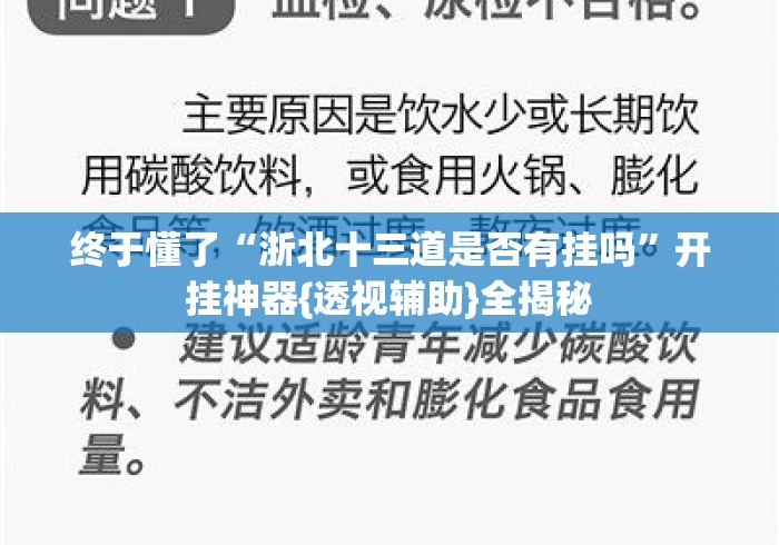 终于懂了“浙北十三道是否有挂吗	”开挂神器{透视辅助}全揭秘