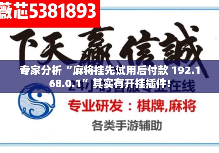 专家分析“麻将挂先试用后付款 192.168.0.1”其实有开挂插件!