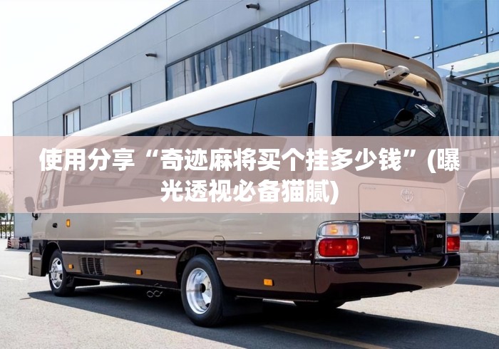 使用分享“奇迹麻将买个挂多少钱”(曝光透视必备猫腻)