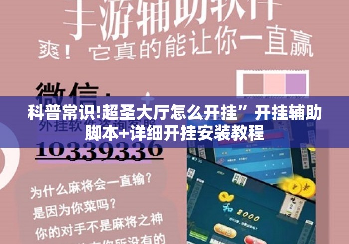 科普常识!超圣大厅怎么开挂”开挂辅助脚本+详细开挂安装教程