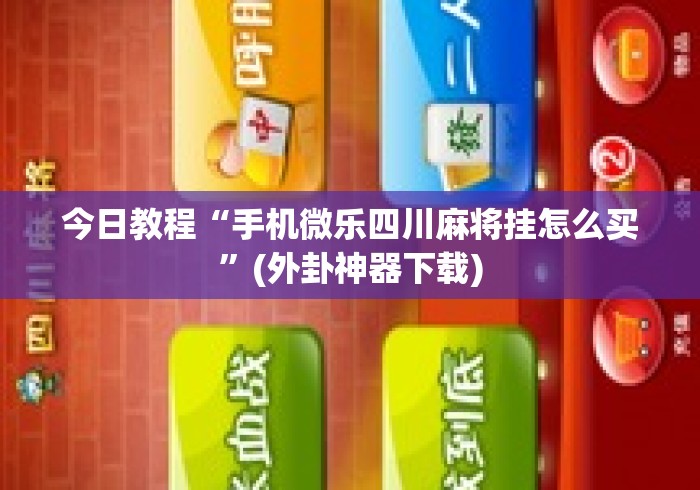 今日教程“手机微乐四川麻将挂怎么买”(外卦神器下载)