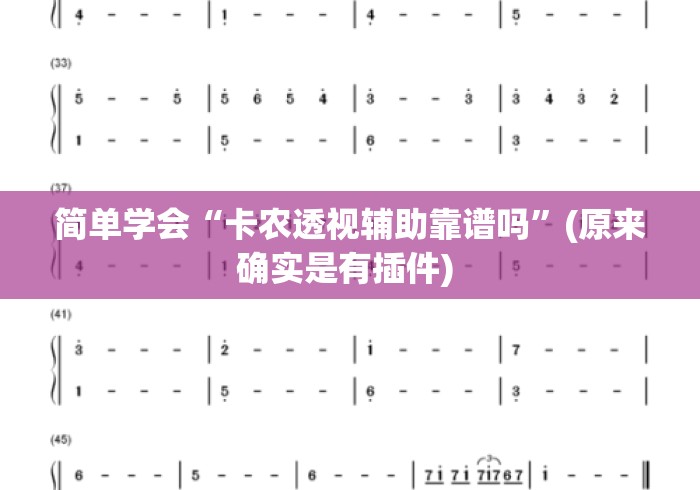 简单学会“卡农透视辅助靠谱吗	”(原来确实是有插件) 