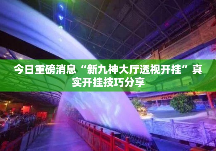 今日重磅消息“新九神大厅透视开挂”真实开挂技巧分享