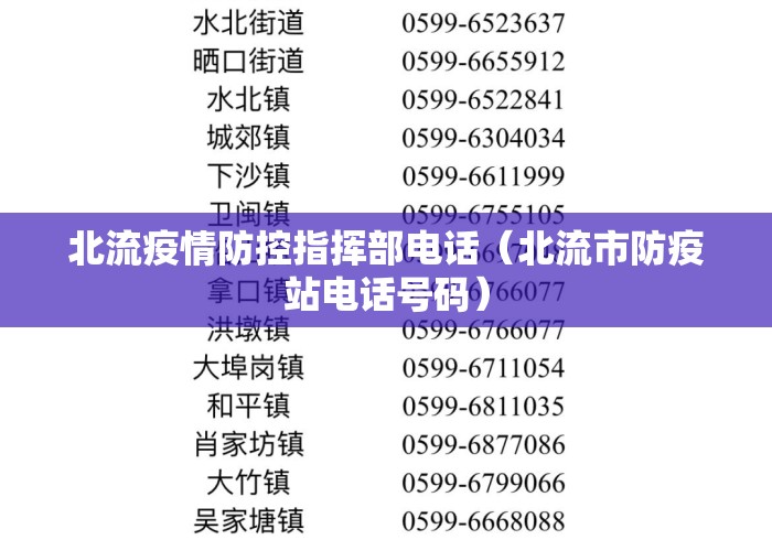 北流疫情防控指挥部电话(北流市防疫站电话号码) 北流疫情防控指挥部电话(北流市防疫站电话号码)