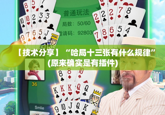 【技术分享】“哈局十三张有什么规律”(原来确实是有插件)