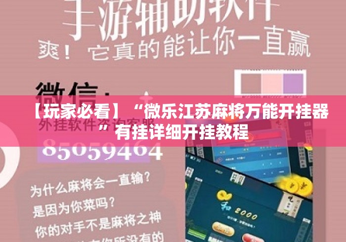 【玩家必看】“微乐江苏麻将万能开挂器”有挂详细开挂教程