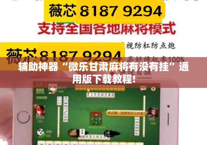 辅助神器“微乐甘肃麻将有没有挂”通用版下载教程!