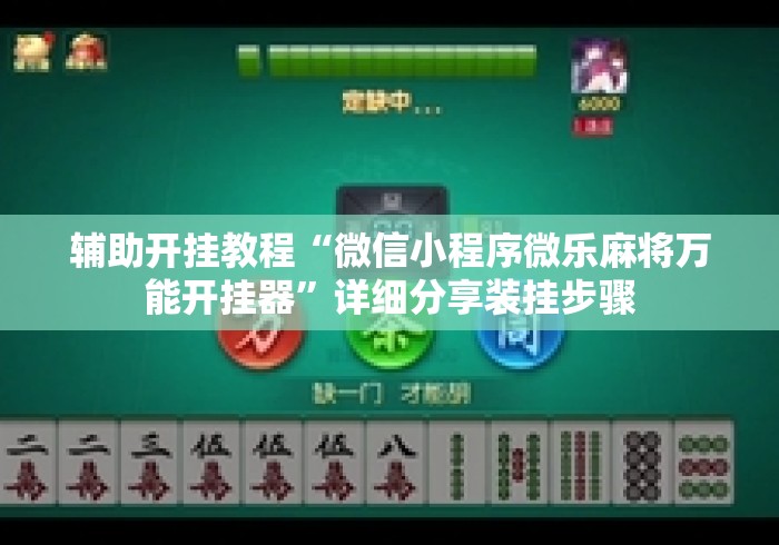 辅助开挂教程“微信小程序微乐麻将万能开挂器	”详细分享装挂步骤
