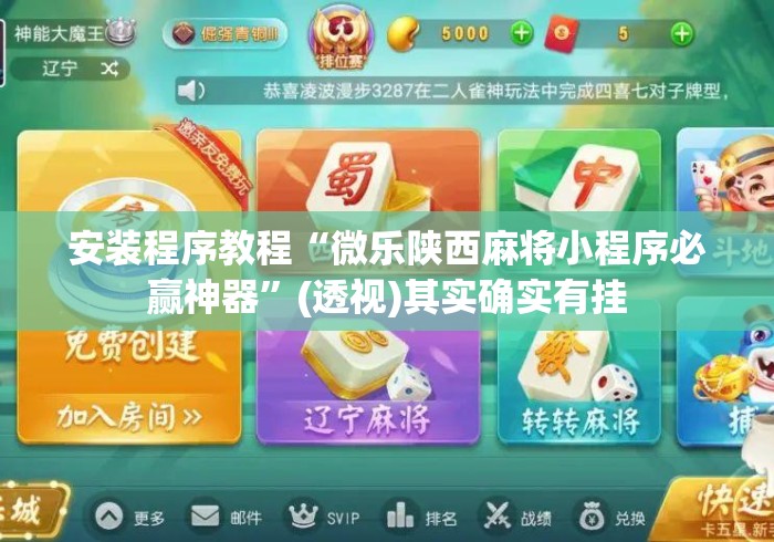 安装程序教程“微乐陕西麻将小程序必赢神器”(透视)其实确实有挂