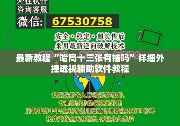 最新教程“哈局十三张有挂吗	”详细外挂透视辅助软件教程