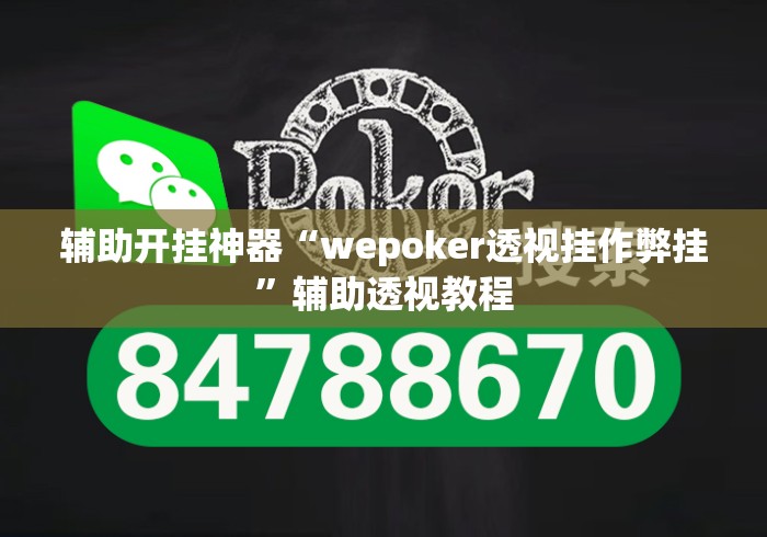 辅助开挂神器“wepoker透视挂作弊挂”辅助透视教程