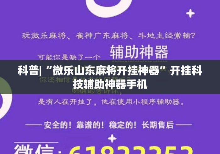 科普|“微乐山东麻将开挂神器”开挂科技辅助神器手机