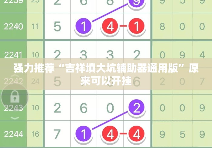强力推荐“吉祥填大坑辅助器通用版”原来可以开挂