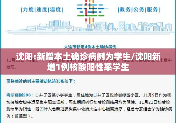 沈阳:新增本土确诊病例为学生/沈阳新增1例核酸阳性系学生