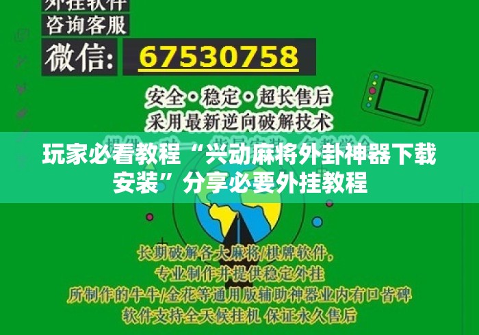 玩家必看教程“兴动麻将外卦神器下载安装”分享必要外挂教程