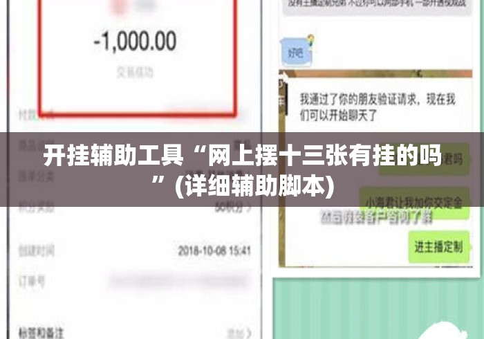 开挂辅助工具“网上摆十三张有挂的吗	”(详细辅助脚本)