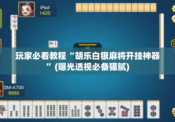 玩家必看教程“胡乐白银麻将开挂神器”(曝光透视必备猫腻)