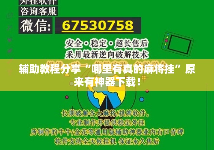 辅助教程分享“哪里有真的麻将挂	”原来有神器下载！