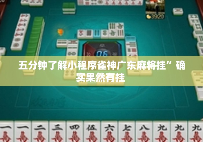 五分钟了解小程序雀神广东麻将挂”确实果然有挂 