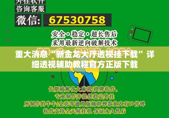 重大消息“新金龙大厅透视挂下载”详细透视辅助教程官方正版下载