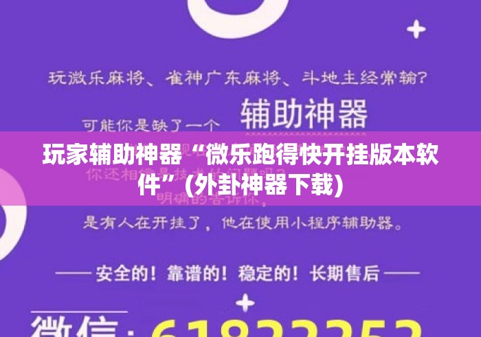 玩家辅助神器“微乐跑得快开挂版本软件”(外卦神器下载)