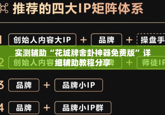 实测辅助“花城牌舍卦神器免费版”详细辅助教程分享