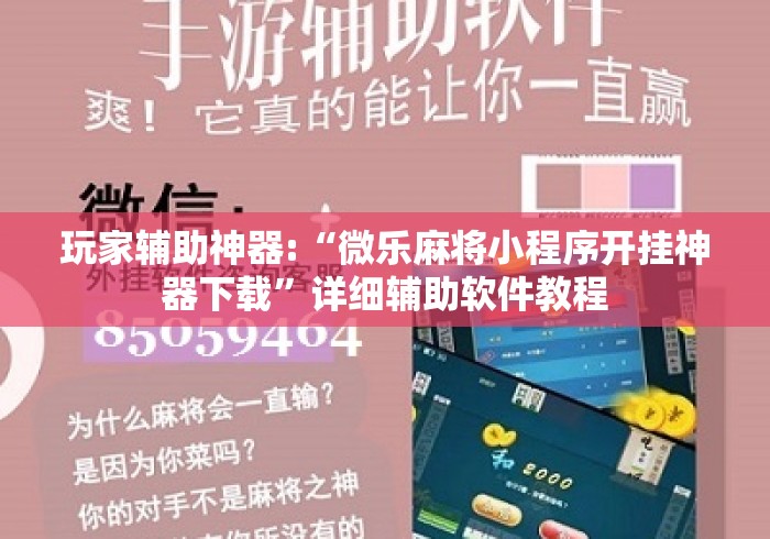 玩家辅助神器:“微乐麻将小程序开挂神器下载”详细辅助软件教程