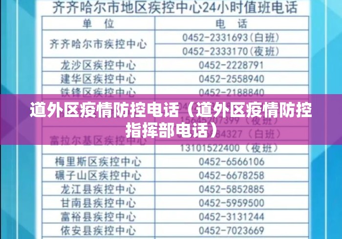 道外区疫情防控电话（道外区疫情防控指挥部电话）
