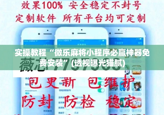 实操教程“微乐麻将小程序必赢神器免费安装”(透视曝光猫腻)