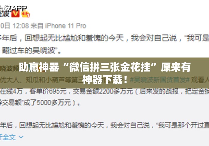 助赢神器“微信拼三张金花挂	”原来有神器下载！
