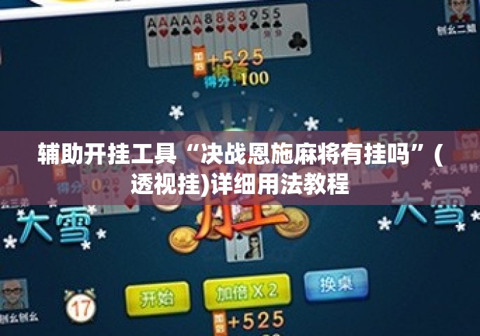 辅助开挂工具“决战恩施麻将有挂吗”(透视挂)详细用法教程
