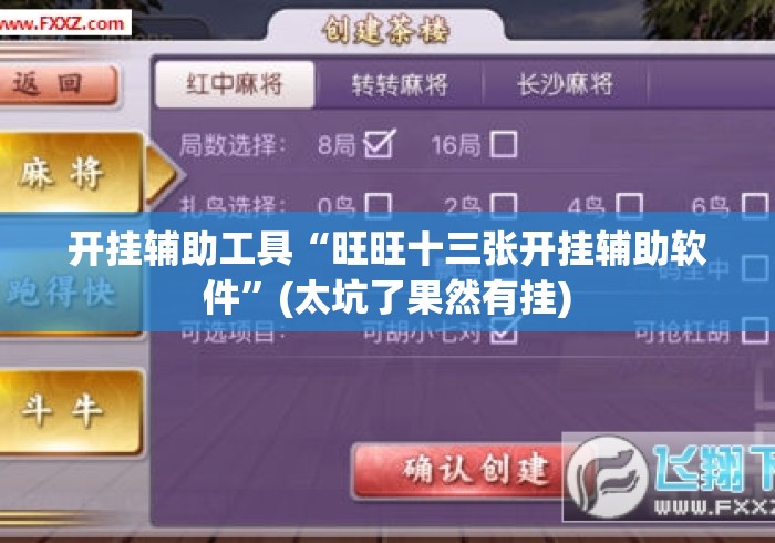 开挂辅助工具“旺旺十三张开挂辅助软件”(太坑了果然有挂)