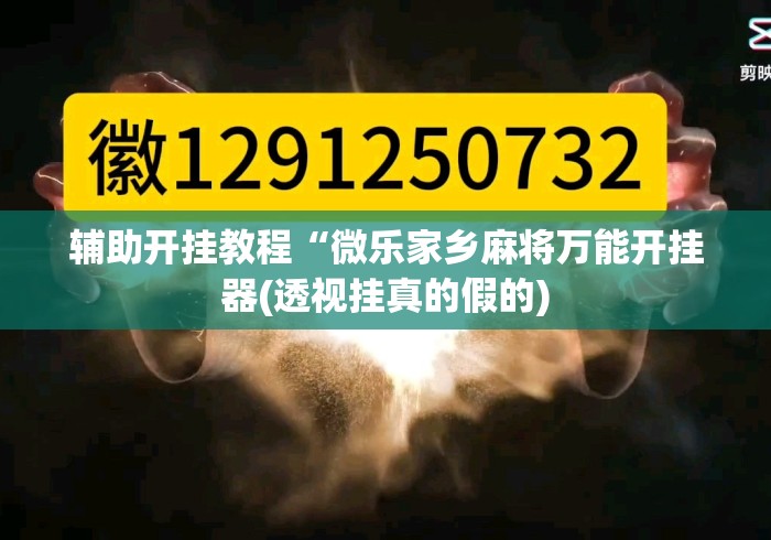 辅助开挂教程“微乐家乡麻将万能开挂器(透视挂真的假的) 辅助开挂教程“微乐家乡麻将万能开挂器(透视挂真的假的)