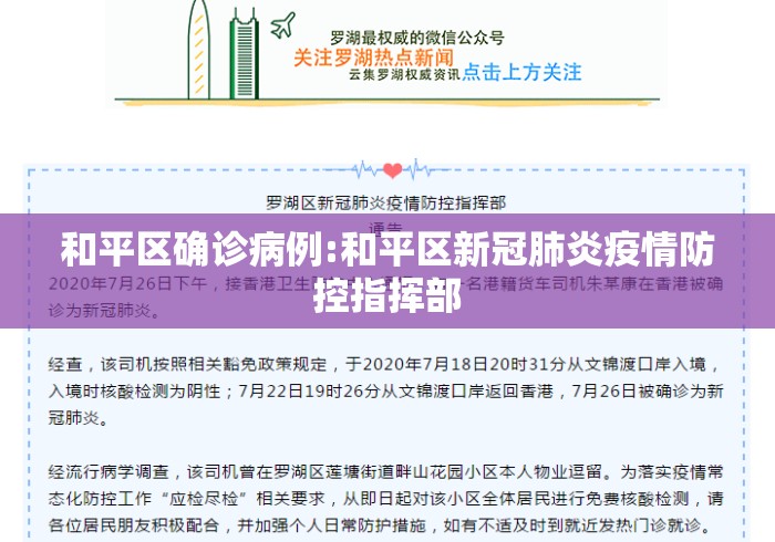和平区确诊病例:和平区新冠肺炎疫情防控指挥部
