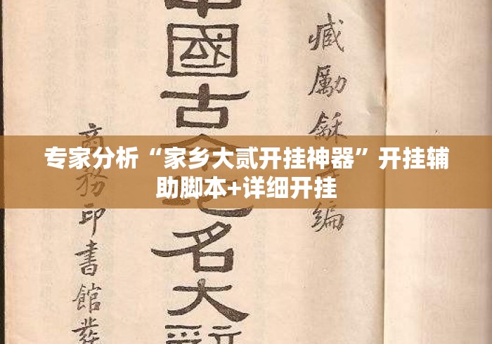 专家分析“家乡大贰开挂神器”开挂辅助脚本+详细开挂