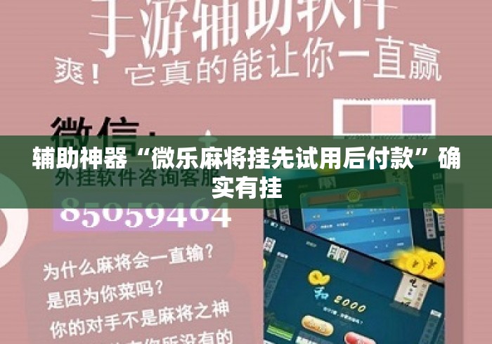 辅助神器“微乐麻将挂先试用后付款”确实有挂