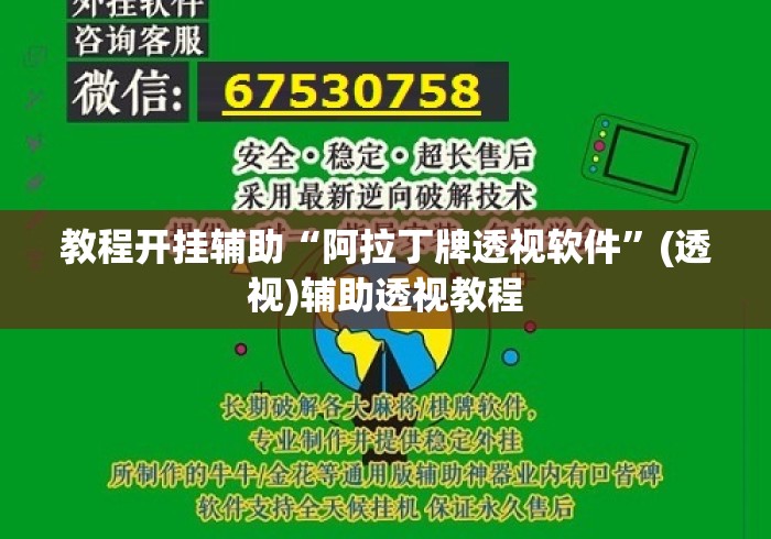 教程开挂辅助“阿拉丁牌透视软件	”(透视)辅助透视教程