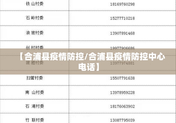 【合浦县疫情防控/合浦县疫情防控中心电话】 【合浦县疫情防控/合浦县疫情防控中心电话】