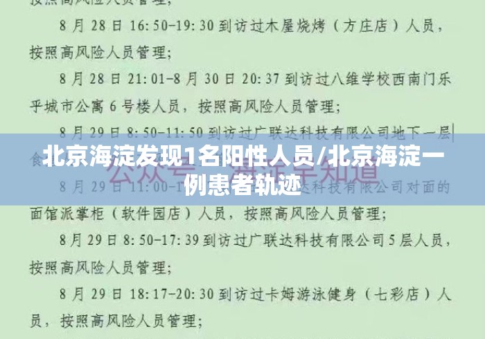 北京海淀发现1名阳性人员/北京海淀一例患者轨迹