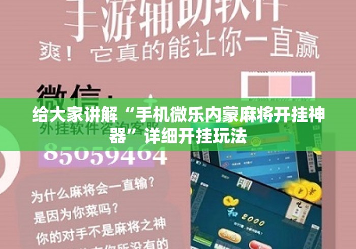给大家讲解“手机微乐内蒙麻将开挂神器”详细开挂玩法