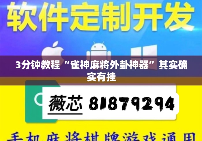 3分钟教程“雀神麻将外卦神器”其实确实有挂
