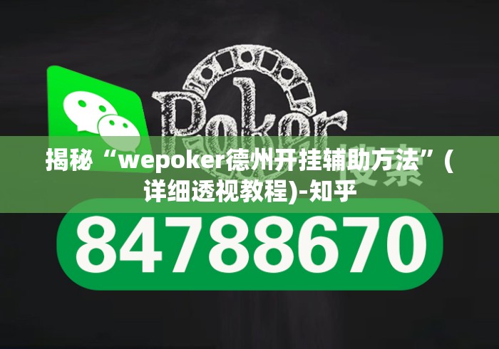 揭秘“wepoker德州开挂辅助方法”(详细透视教程)-知乎
