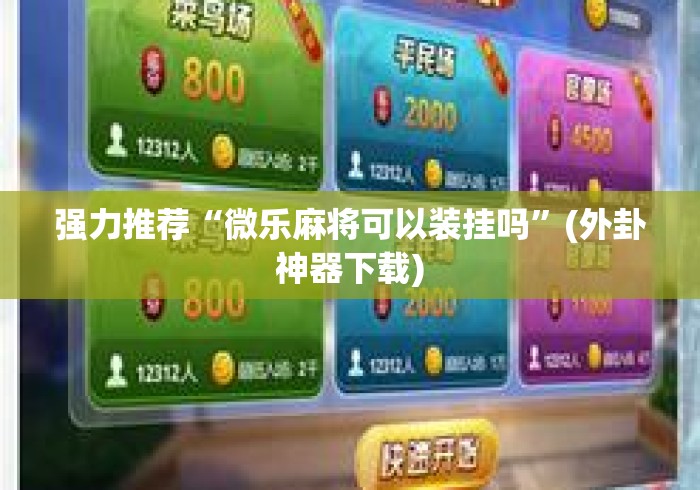 强力推荐“微乐麻将可以装挂吗”(外卦神器下载)