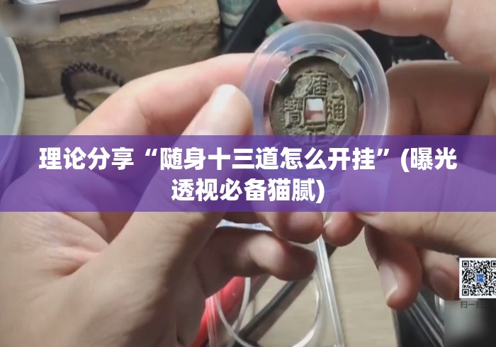理论分享“随身十三道怎么开挂”(曝光透视必备猫腻)